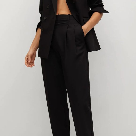 MANGO Suit Trouser Pants in Black, Sz 10 - Picture 2 of 15